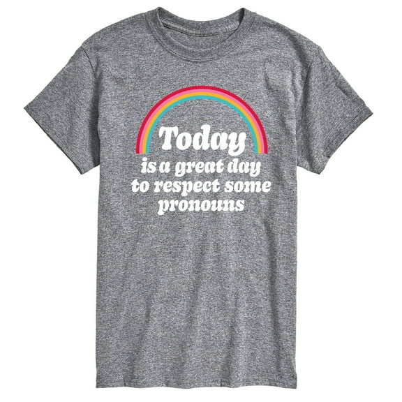 Instant Message - Today Great Day Pronouns - LGBT Pride Ally - Men's Short Sleeve Graphic T-Shirt