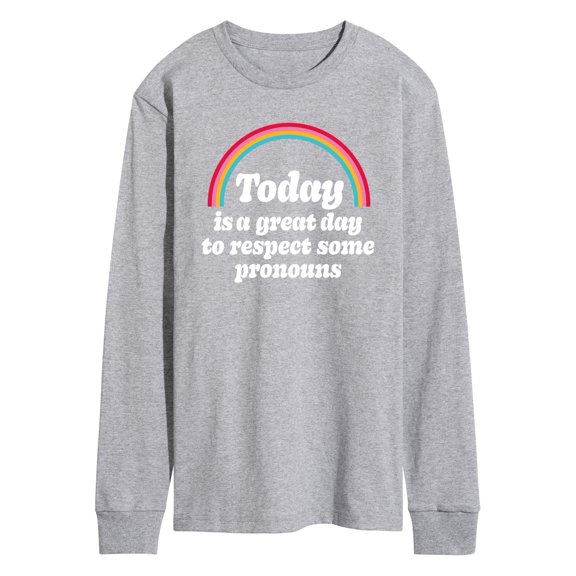 Instant Message - Today Great Day Pronouns - Men's Long Sleeve T-Shirt