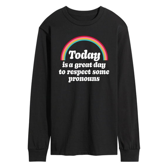 Instant Message - Today Great Day Pronouns - Men's Long Sleeve T-Shirt