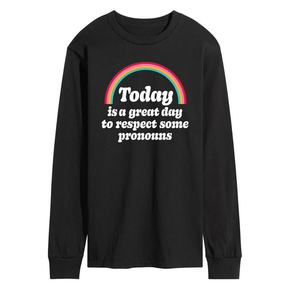 Instant Message - Today Great Day Pronouns - Men's Long Sleeve T-Shirt