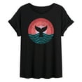 thumbnail image 1 of Instant Message - Circle Whale Tail - Juniors Oversized Graphic T-shirt, 1 of 5
