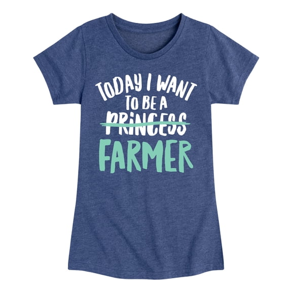 Instant Message - Today I Want To Be A Farmer - Toddler & Youth Girls Short Sleeve Graphic T-Shirt