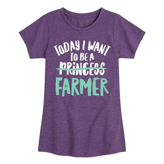 Instant Message - Today I Want To Be A Farmer - Toddler & Youth Girls Short Sleeve Graphic T-Shirt
