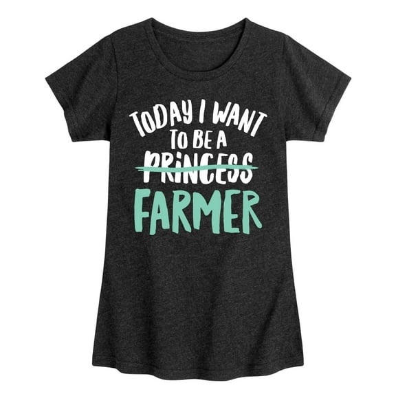 Instant Message - Today I Want To Be A Farmer - Toddler & Youth Girls Short Sleeve Graphic T-Shirt
