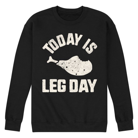 Instant Message - Today Is Leg Day - Men's Crew Neck Fleece Pull Over