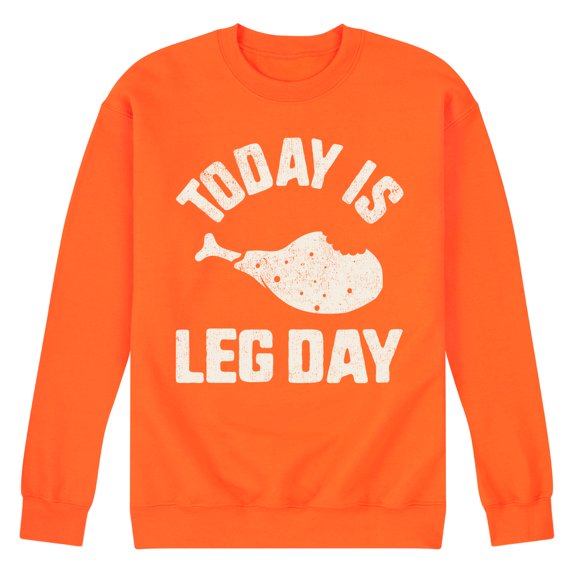 Instant Message - Today Is Leg Day - Men's Crew Neck Fleece Pullover
