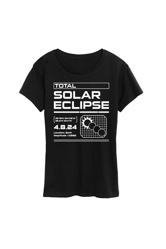 - Total Solar Eclipse Digital - Womens Short Sleeve Graphic T-Shirt
