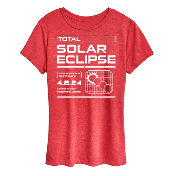 Instant Message - Total Solar Eclipse Digital - Womens Short Sleeve Graphic T-Shirt