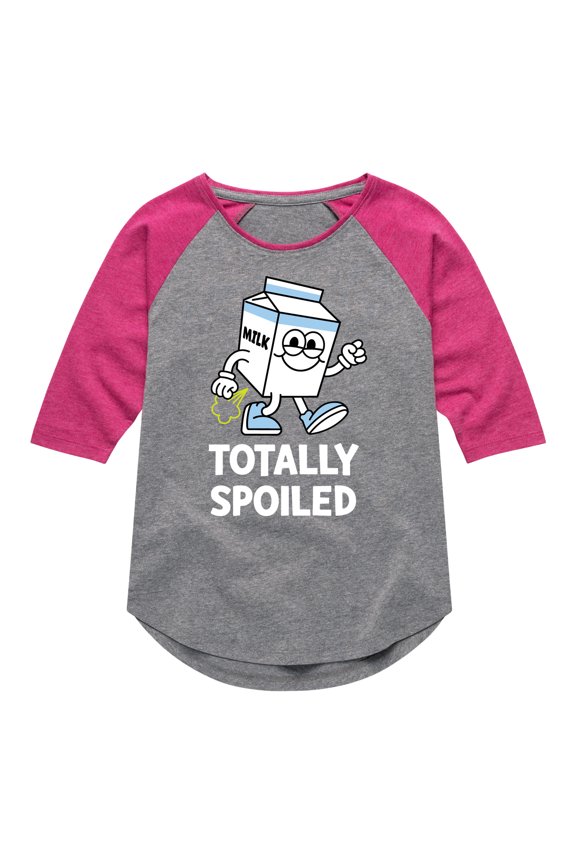 - Totally Spoiled - Toddler And Youth Girls Raglan Graphic T-Shirt