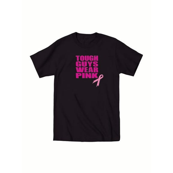 Instant Message - Tough Guys Wear Pink - Mens Shirt - BLACK - Small