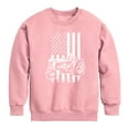 thumbnail image 1 of Instant Message - Tractor American Flag - Toddler & Youth Crewneck Fleece Sweatshirt, 1 of 5