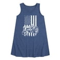 thumbnail image 1 of Instant Message - Tractor American Flag - Toddler & Youth Girls A-line Dress, 1 of 6