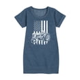 thumbnail image 1 of Instant Message - Tractor American Flag - Toddler & Youth Girls Fleece Dress, 1 of 6