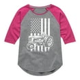 thumbnail image 1 of Instant Message - Tractor American Flag - Toddler & Youth Girls Raglan Graphic T-Shirt, 1 of 5