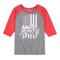 thumbnail image 1 of Instant Message - Tractor American Flag - Toddler & Youth Raglan Graphic T-Shirt, 1 of 7