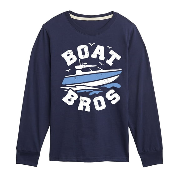 Instant Message - Transportation - Boat Bros - Toddler & Youth Long Sleeve Graphic T-Shirt