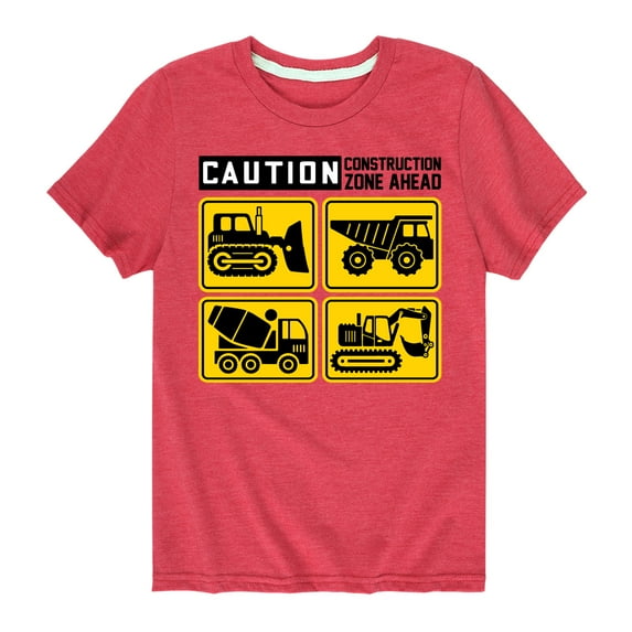 Instant Message - Transportation - Caution Construction Zone - Toddler & Youth Short Sleeve T-Shirt