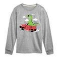 thumbnail image 1 of Instant Message - Transportation - Dino In A Flying Car - Toddler & Youth Long Sleeve Graphic T-Shirt, 1 of 6