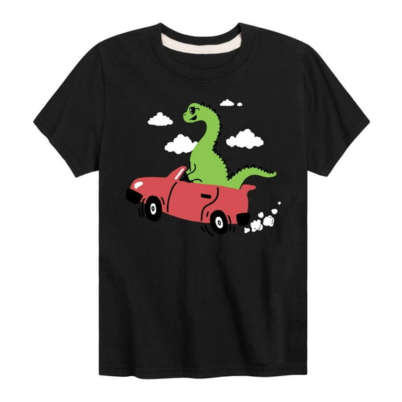 Instant Message - Transportation - Dino In A Flying Car - Toddler & Youth Short Sleeve T-Shirt