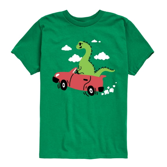 Instant Message - Transportation - Dino In A Flying Car - Toddler & Youth Short Sleeve T-Shirt