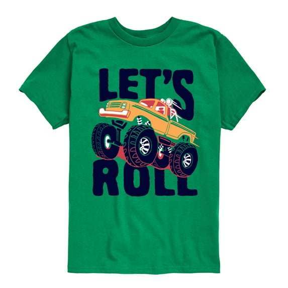 Instant Message - Transportation - Monster Truck Let's Roll - Toddler & Youth Short Sleeve T-Shirt
