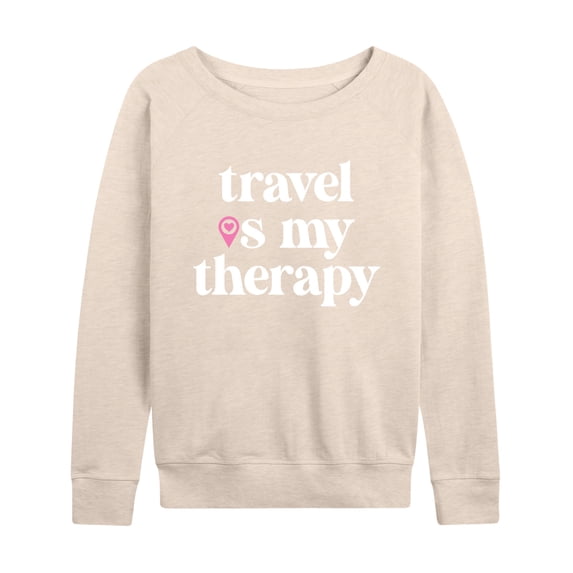 Instant Message - Travel Is My Therapy - Women's Lightweight French Terry Long Sleeve Shirt