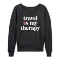 thumbnail image 1 of Instant Message - Travel Is My Therapy - Women's Lightweight French Terry Long Sleeve Shirt, 1 of 6