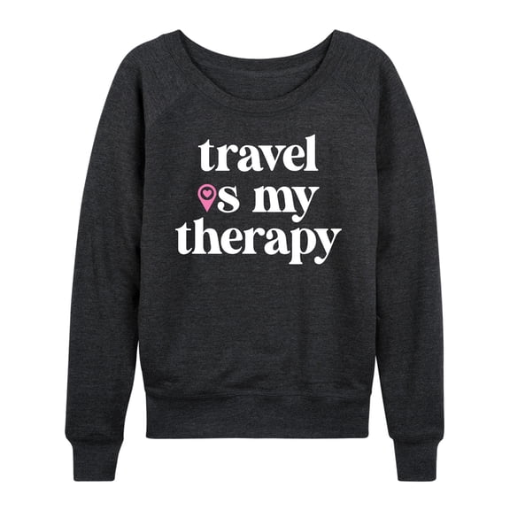 Instant Message - Travel Is My Therapy - Women's Lightweight French Terry Long Sleeve Shirt
