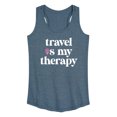 thumbnail image 1 of Instant Message - Travel Is My Therapy - Women's Racerback Tank Top, 1 of 6
