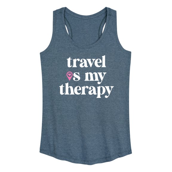 Instant Message - Travel Is My Therapy - Women's Racerback Tank Top