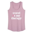 thumbnail image 1 of Instant Message - Travel Is My Therapy - Women's Racerback Tank Top, 1 of 6