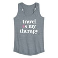 thumbnail image 1 of Instant Message - Travel Is My Therapy - Women's Racerback Tank Top, 1 of 6