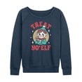 thumbnail image 1 of Instant Message - Treat Yo Elf Christmas - Women's Lightweight French Terry Long Sleeve Shirt, 1 of 6