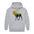thumbnail image 1 of Instant Message - Tree Fill Moose - Adult Pullover Hooded Fleece Sweatshirt, 1 of 5