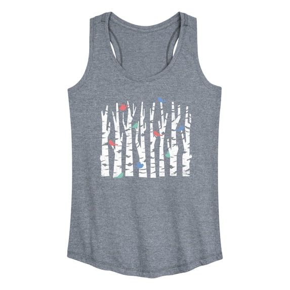 Instant Message - Trees And Birds - Women's Racerback Tank Top