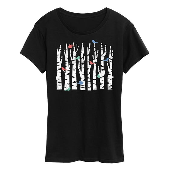 Instant Message - Trees And Birds - Women's Short Sleeve Graphic T-Shirt
