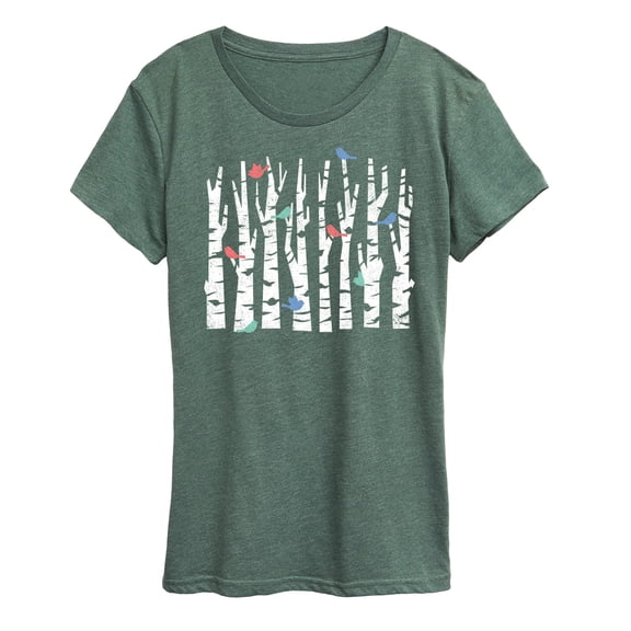 Instant Message - Trees And Birds - Women's Short Sleeve Graphic T-Shirt