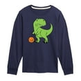 thumbnail image 1 of Instant Message - Trex Basketball - Toddler & Youth Long Sleeve Graphic T-Shirt, 1 of 6