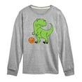 thumbnail image 1 of Instant Message - Trex Basketball - Toddler & Youth Long Sleeve Graphic T-Shirt, 1 of 6
