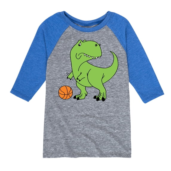 Instant Message - Trex Basketball - Toddler & Youth Raglan Graphic T-Shirt