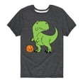 thumbnail image 1 of Instant Message - Trex Basketball - Toddler & Youth Short Sleeve Graphic T-Shirt, 1 of 6