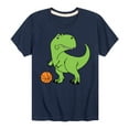 thumbnail image 1 of Instant Message - Trex Basketball - Toddler & Youth Short Sleeve Graphic T-Shirt, 1 of 6
