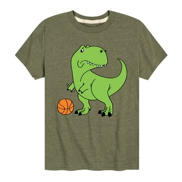 Instant Message - Trex Basketball - Toddler & Youth Short Sleeve Graphic T-Shirt