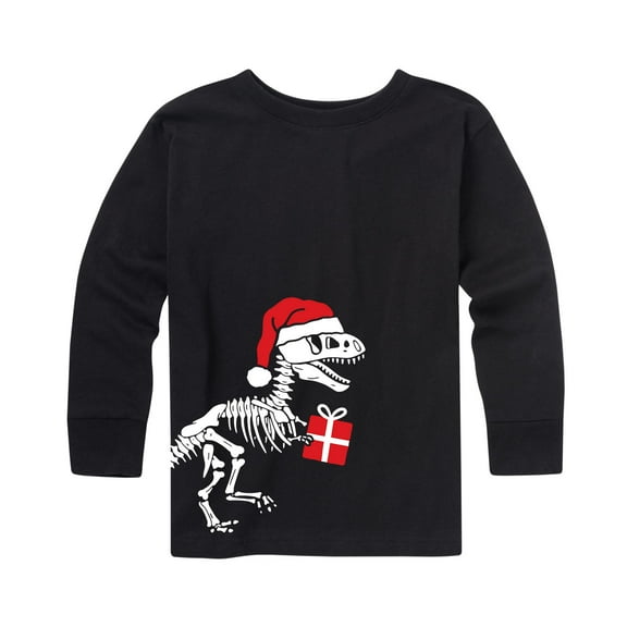 Instant Message - Trex Christmas Side Hit - Youth Long Sleeve Tee