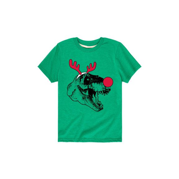 Instant Message - Trex, Rudolph Nose  - Toddler Short Sleeve Tee