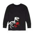 thumbnail image 1 of Instant Message - Trex Valentine's Side Hit - Valentine Love Youth Long Sleeve Tee, 1 of 5