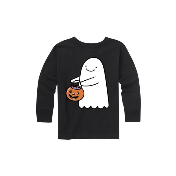 Instant Message - Trick Or Treating Ghost - Youth Long Sleeve Tee