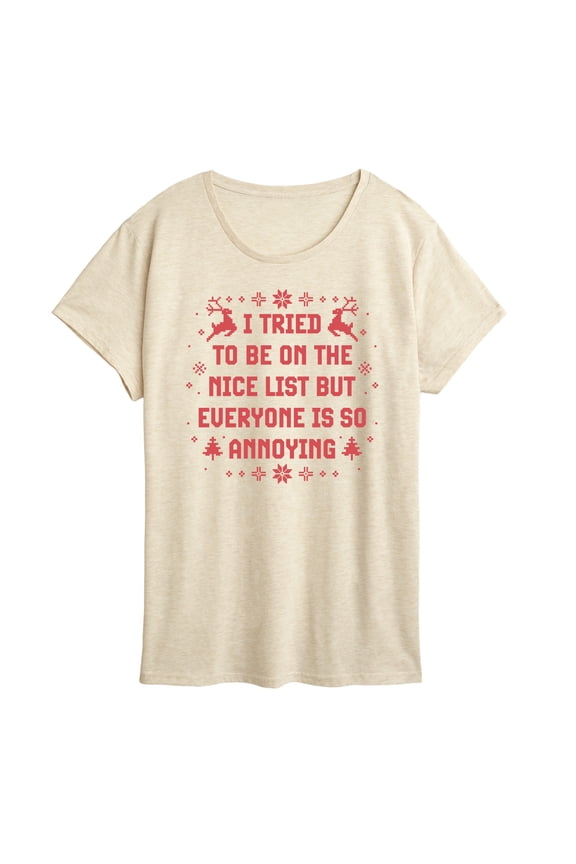 - Tried To Nice List - Women's Short Sleeve Graphic T-Shirt