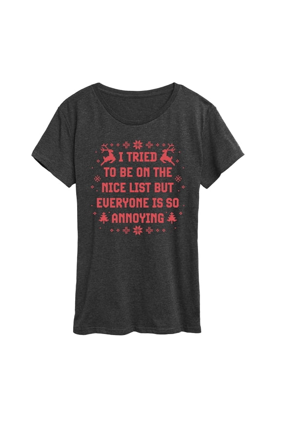 - Tried To Nice List - Women's Short Sleeve Graphic T-Shirt
