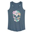 thumbnail image 1 of Instant Message - Tropical Floral Skull Graphic Racerback Tank, 1 of 5